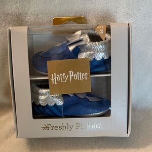 Freshly Picked Harry Potter Ravenclaw Baby‎ Moccasins in Blue and Silver, size 3